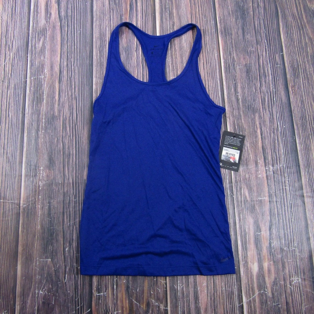 Nike Tank Womens XS Blue Dri-FIT Basic Moisture Wicking Lightweight Scoop Neck